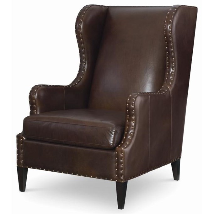 Leather wingback chair with nailhead trim online